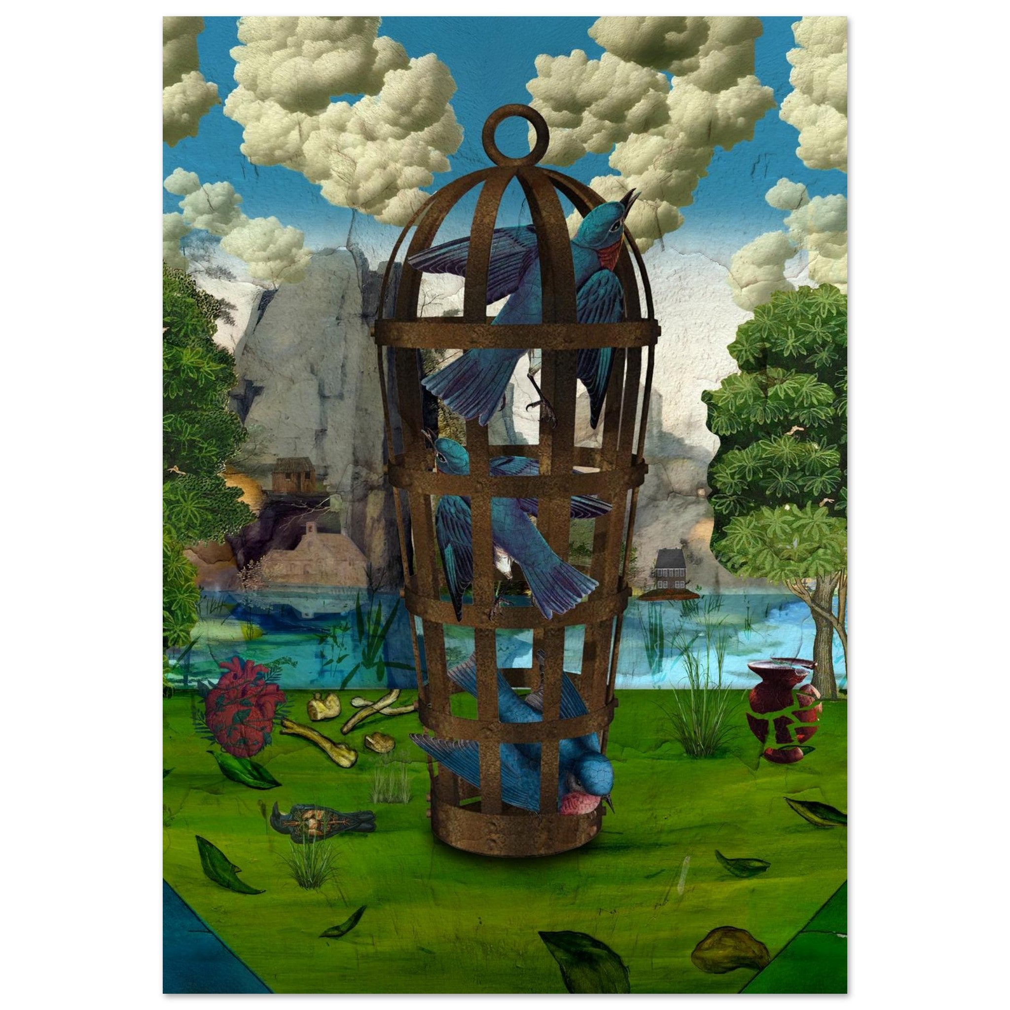 Fearful Trill: Birds in Allegorical Landscape by Bob Holmes